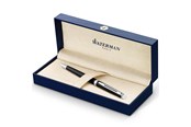 Przybory do pisania i rysowania - Waterman Hémisphère Ballpoint Pen | Gloss Black with Chrome Trim | Medium Point | Blue Ink | Gift Box - S0920570