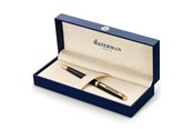 Przybory do pisania i rysowania - Waterman Hémisphère Ballpoint Pen | Gloss Black with 23k Gold Trim | Medium Point | Blue Ink | Gift Box - S0920670