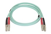 Kabel sieciowy - StarTech.com Aqua OM4 Duplex Multimode Fiber Optic Cable - 100 Gb - 50/125 - LSZH - LC/LC - 1 m - network cable - 1 m - aqua - Niebieski - 1m - 450FBLCLC1