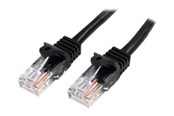 Kabel sieciowy - StarTech.com 10m Black Cat5e / Cat 5 Snagless Ethernet Patch Cable 10 m - patch cable - 10 m - black - Czarny - 10m - 45PAT10MBK