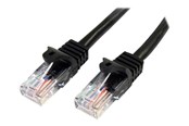 Kabel sieciowy - StarTech.com 5m Black Cat5e / Cat 5 Snagless Patch Cable 5 m - patch cable - 5 m - black - Czarny - 5m - 45PAT5MBK