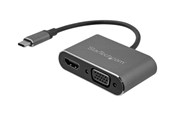 Kabel wyświetlacza - StarTech.com USB C to VGA and HDMI Adapter - Aluminum - USB-C Multiport - external video adapter - IT6222 - space grey - CDP2HDVGA