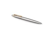 Przybory do pisania i rysowania - Parker Jotter Ballpoint Pen | Stainless Steel with Golden Trim | Medium Point Blue Ink | Gift Box - 1953182