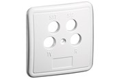 Kabel antenowy, zlacze - Pro 4 holes cover plate for antenna wall sockets white - 4040849670527
