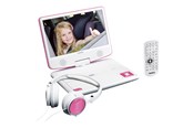 Blu-Ray i odtwarzacze DVD - Lenco DVP-910PK - Portable 9" DVD player with USB headphones and mounting bracket - Pink/White - DVP910PINK