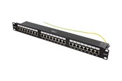 Akcesoria sieciowe - Deltaco PAN-201 STP patch panel 24xRJ45 Cat6 1U 19" metal black - PAN-201