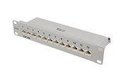 Akcesoria sieciowe - Deltaco 10" patch panel 12xRJ45 Cat6a STP 10Gb - 10-PATCH14