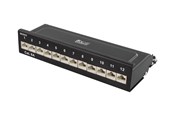 Akcesoria sieciowe - Deltaco Patch Panel 12xRJ45 Cat6a wall-mountable metal black - PAN-213