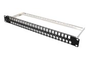 Akcesoria sieciowe - Deltaco 19" Keystone Patch Panel 48 Ports 1U Metal Black - PAN-115