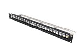 Akcesoria sieciowe - Deltaco 19" Keystone patch panel 24 ports 1U gr - PAN-214