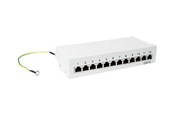 Akcesoria sieciowe - LogiLink NP0017A Cat.6 Patch Panel 12-Port Shielded Desktop Light Grey - NP0017A