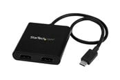 Kabel wyświetlacza - StarTech.com 2-Port USB-C to HDMI MST Hub - 4K Dual Monitor Splitter - external video adapter - black - MSTCDP122HD