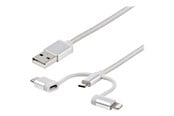 Kabel USB - StarTech.com USB Multi Charging Cable - Lightning USB-C Micro-USB - USB cable - 1 m - LTCUB1MGR