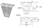 Kasety, listwy szynowe i mocowania - Wibe Ceiling bracket 5 pre-galvanized - 721101