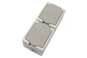 Przelaczniki - VAERK Switch double ip54 vertical grey - 9-813-0