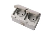Przelaczniki - Elworks Switch double ip54 horizontal grey - 9-814-0