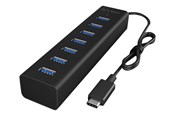 USB hub - ICY BOX Hub 7-Port USB 3.0 IB-HUB1700-C3 USB hub - 7 - USB 3.2 - Czarny - IB-HUB1700-C3