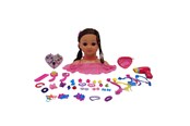 Lalka, miś i akcesoria - Happy Friend Make Up & Hairstyling Head Brown Hair B/O - 504403