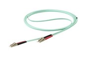 Kabel sieciowy - StarTech.com 10m OM4 LC to LC Multimode Duplex Fiber Optic Patch Cable - patch cable - 10 m - aqua - Niebieski - 10m - 450FBLCLC10