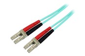 Kabel sieciowy - StarTech.com 15m OM3 LC to LC Multimode Duplex Fiber Optic Patch Cable - patch cable - 15 m - aqua - Niebieski - 15m - A50FBLCLC15