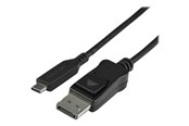 Kabel wyswietlacza - StarTech.com 3.3 ft. (1 m) - USB-C to DisplayPort Adapter Cable - 8K - HBR3 - external video adapter - black - CDP2DP141MB