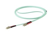 Kabel sieciowy - StarTech.com 15m OM4 LC to LC Multimode Duplex Fiber Optic Patch Cable - patch cable - 15 m - aqua - Niebieski - 15m - 450FBLCLC15
