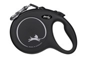 Psy - Flexi New Classic Dog smycz automatyczna 8 m, czarna, maks. 50kg. - FL-3020