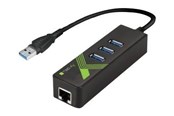 Adapter Sieciowy (karta sieciowa, serwer druku, itp.) - IC INTRACOM techly USB3.0 Gigabit Ethernet Adapter Converter with 3-Port Hub - IDATA-USB-ETGIGA-3U2