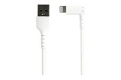 Kabel wyświetlacza - StarTech.com 1m/3.3ft Angled Lightning to USB Cable - MFI Certified - White - Lightning cable - Lightning / USB - 1 m - RUSBLTMM1MWR