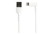 Kabel wyświetlacza - StarTech.com 2m/6.6ft Angled Lightning to USB Cable - MFI Certified - White - Lightning cable - Lightning / USB - 2 m - RUSBLTMM2MWR