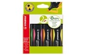 Przybory do pisania i rysowania - STABILO Green BOSS  4 ass. colours highlighter with water-based ink refillable - 83% recycled plastic - 6070/4