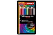 Materialy hobbystyczne - STABILO aquacolor® Aquarellable colored pencil metal box of 12 pens - 4006381146487
