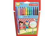 Przybory do pisania i rysowania - STABILO Power fibre tip pen cardboard wallet of 12 pens washable ink cap off time 8 weeks - 280/12-01