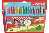 Materialy hobbystyczne - STABILO  Power fibre tip pen cardboard wallet of 24 pens - 280/24-01