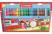 Materialy hobbystyczne - STABILO  Power fibre tip pen cardboard wallet of 30 pens - 280/30-01