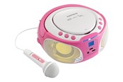 Radio DAB i budzik - Lenco SCD-650 - Portable FM Radio CD/MP3/USB Microphone & Light Effects - Pink - FM - Stereo - Różowy - SCD-650P