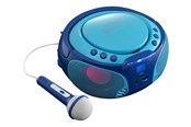 Radio DAB i budzik - Lenco SCD-650BU - Portable FM Radio CD/MP3/USB Microphone & Light Effects - Blue - FM - Stereo - Niebieski - SCD-650B