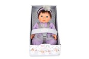 Lalki i akcesoria - Tiny Treasures Dark Hair Baby Doll Purple Outfit - 30140