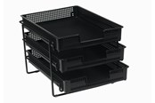 Akcesoria do biura - Bantex Orth Reflex Stand With 3 A4 Letter Trays Black - 100400366