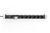 Kabel zasilajacy (zewnetrzny) - DIGITUS 6-Port - 1U - Aluminum PDU - DN-95417