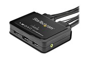 Przełącznik KVM - StarTech.com 2-Port HDMI KVM Switch with Built-In Cables - USB 4K 60Hz - KVM / audio switch - 2 ports - SV211HDUA4K