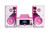 Systemy mikro i mini - Lenco MC-020 Princess - Micro set with FM Radio Bluetooth® USB and AUX ingang - Princess - MC-020P