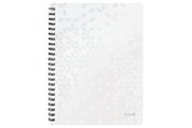 Zeszyty, notesy i formularze - Leitz WOW Notebook A4 ruled wirebound with PP cover White - 46370001
