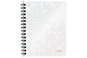 Zeszyty, notesy i formularze - Leitz WOW Notebook A5 ruled wirebound with PP cover White - 46390001