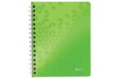 Zeszyty, notesy i formularze - Leitz WOW Notebook A5 ruled wirebound with PP cover Green - 46390054