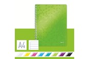 Zeszyty, notesy i formularze - Leitz WOW Notebook A4 ruled wirebound with PP cover Green - 46370054