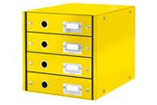 Archiwizacja i przechowywanie - Leitz Pojemnik z szufladami  Click & Store WOW (4 szuflady) Żółty - 60490016