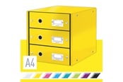 Archiwizacja i przechowywanie - Leitz Pojemnik z szufladami  Click & Store WOW (3 szuflady) Żółty - 60480016