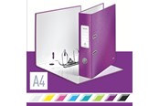 Segregator dzwigniowy i ringowy - Leitz Segregator biurowy A4  180° WOW laminowany Fioletowy - 10050062