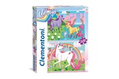Puzzle - Clementoni 2x20 pcs. Puzzles Kids SuperColors Unicorn Podłoga - 24754